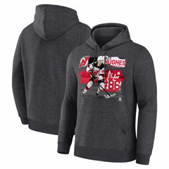 NHL Charcoal Jack Hughes New Jersey Devils Fresh Ice Hoodie