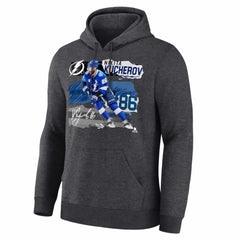 NHL Charcoal Nikita Kucherov Tampa Bay Lightning Fresh Ice Hoodie