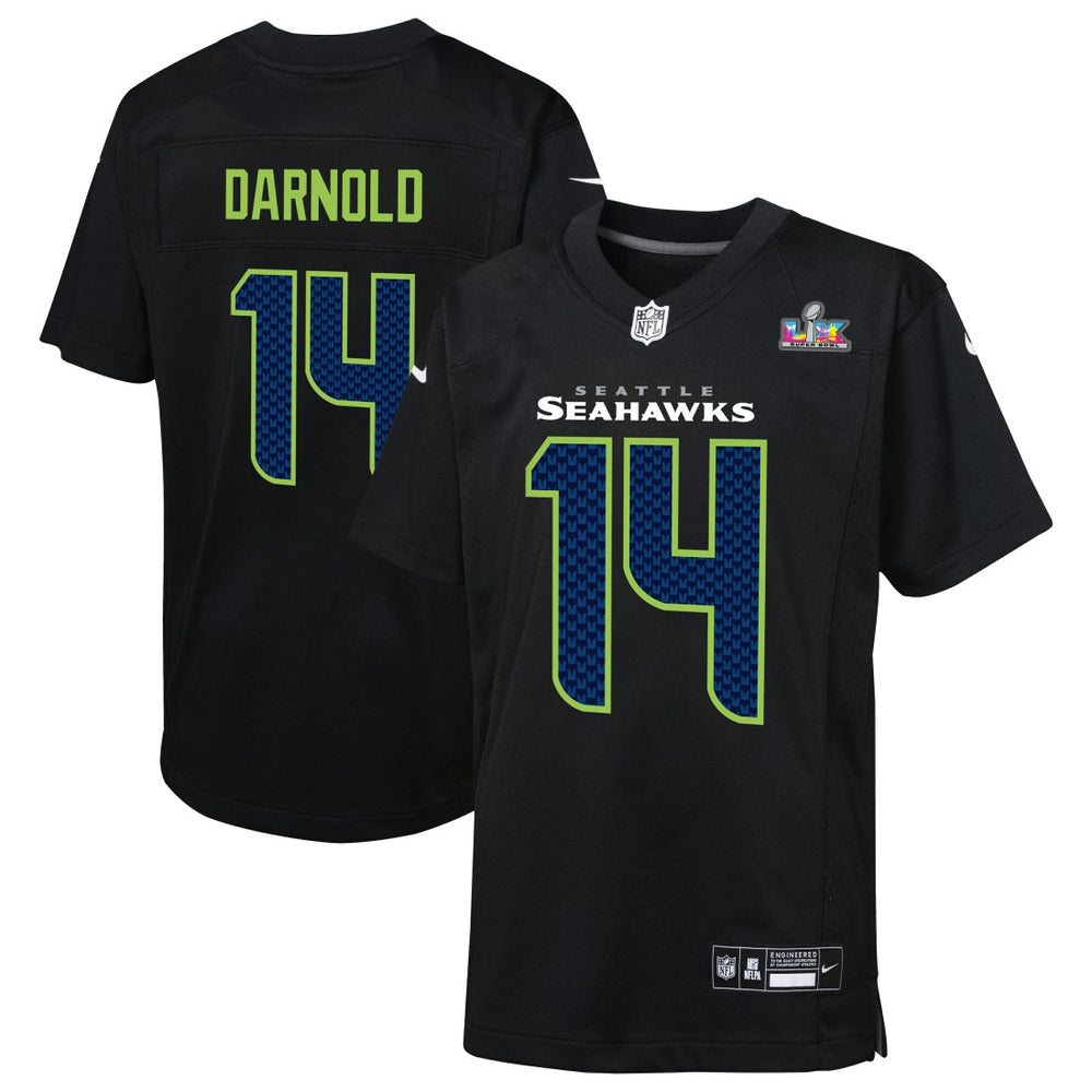 Sam Darnold Youth Super Bowl LX Carbon Fashion Game Jersey - Seattle Seahawks