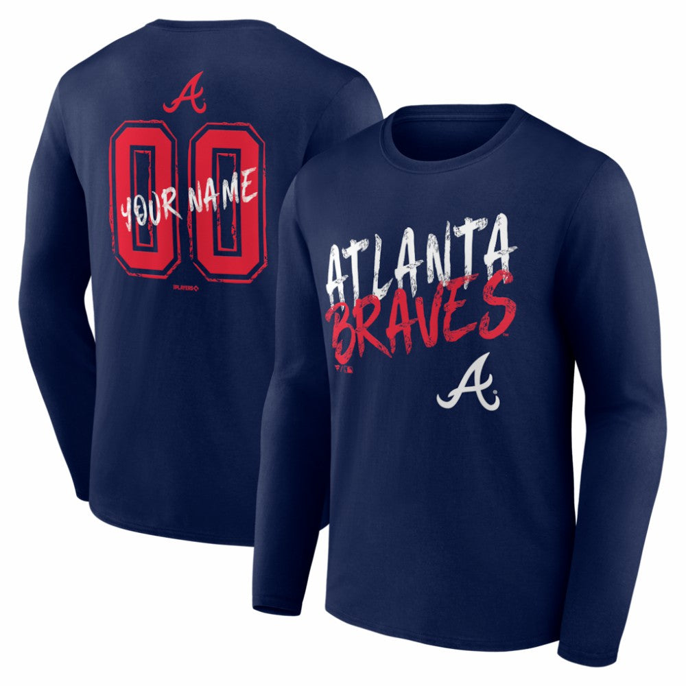 MLB Atlanta Braves Hustle Personalized Name & Number Long Sleeve T-Shirt