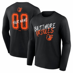 MLB Baltimore Orioles Hustle Personalized Name & Number Long Sleeve T-Shirt