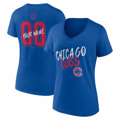 MLB Chicago Cubs Women's Hustle Personalized Name & Number V-Neck T-Shirt