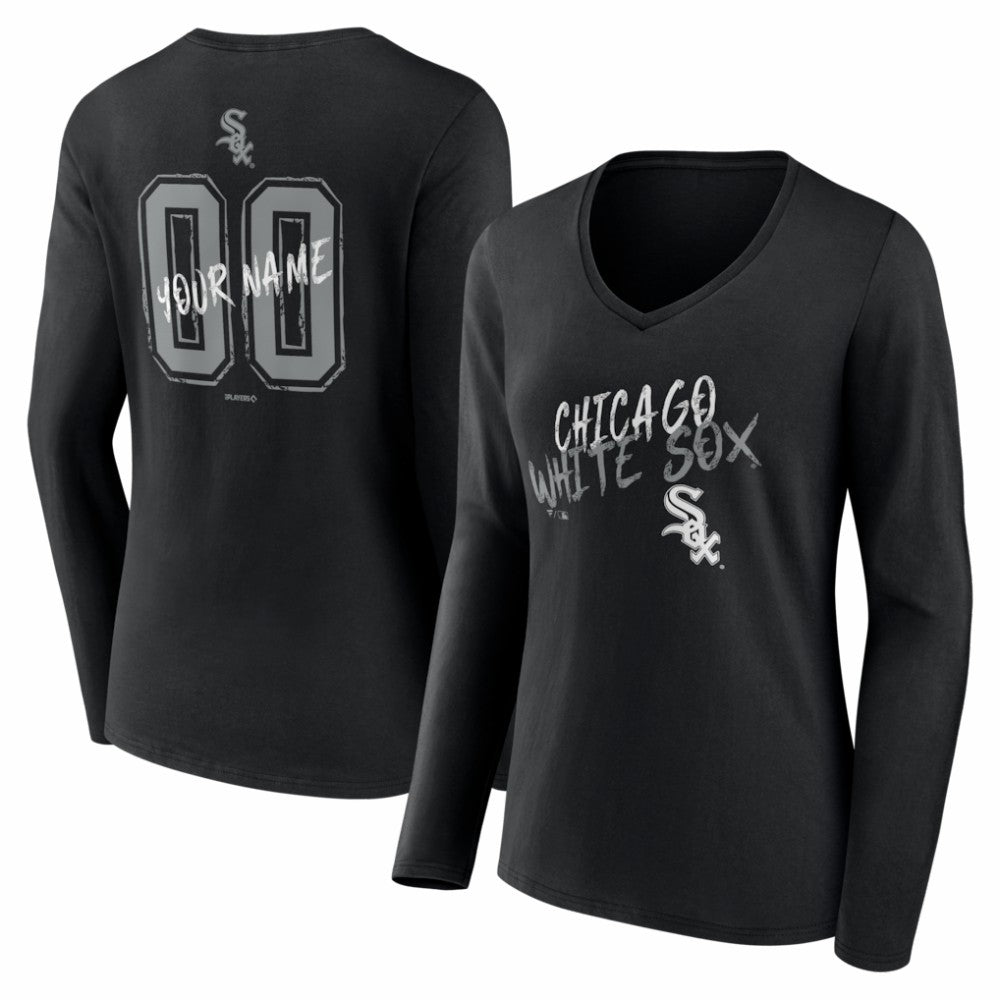 MLB Chicago White Sox Women's Hustle Personalized Name & Number Long Sleeve V-Neck T-Shirt