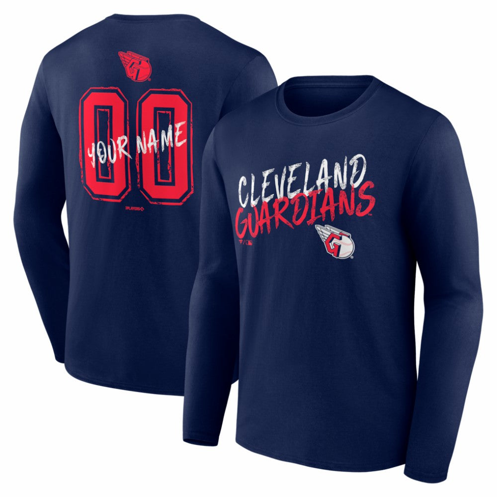 MLB Cleveland Guardians Hustle Personalized Name & Number Long Sleeve T-Shirt