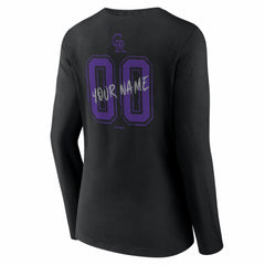 MLB Colorado Rockies Women's Hustle Personalized Name & Number Long Sleeve V-Neck T-Shirt