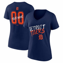 MLB Detroit Tigers Women's Hustle Personalized Name & Number V-Neck T-Shirt