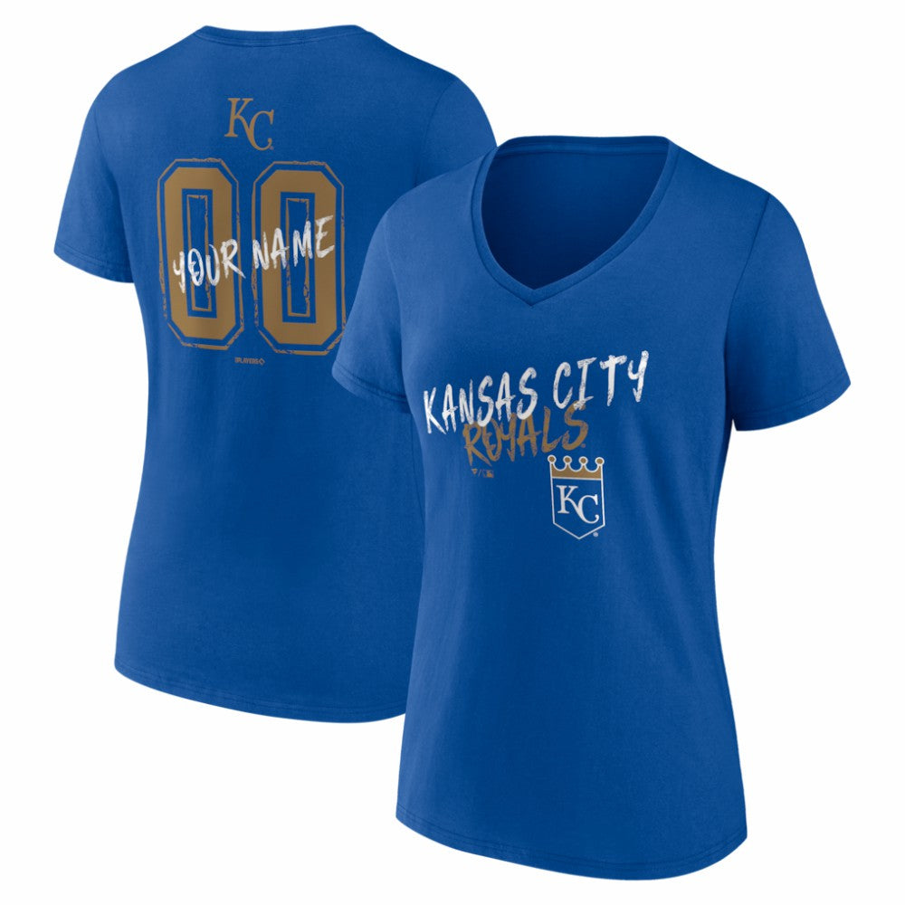 MLB Kansas City Royals Women's Hustle Personalized Name & Number V-Neck T-Shirt