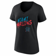 MLB Miami Marlins Women's Hustle Personalized Name & Number V-Neck T-Shirt