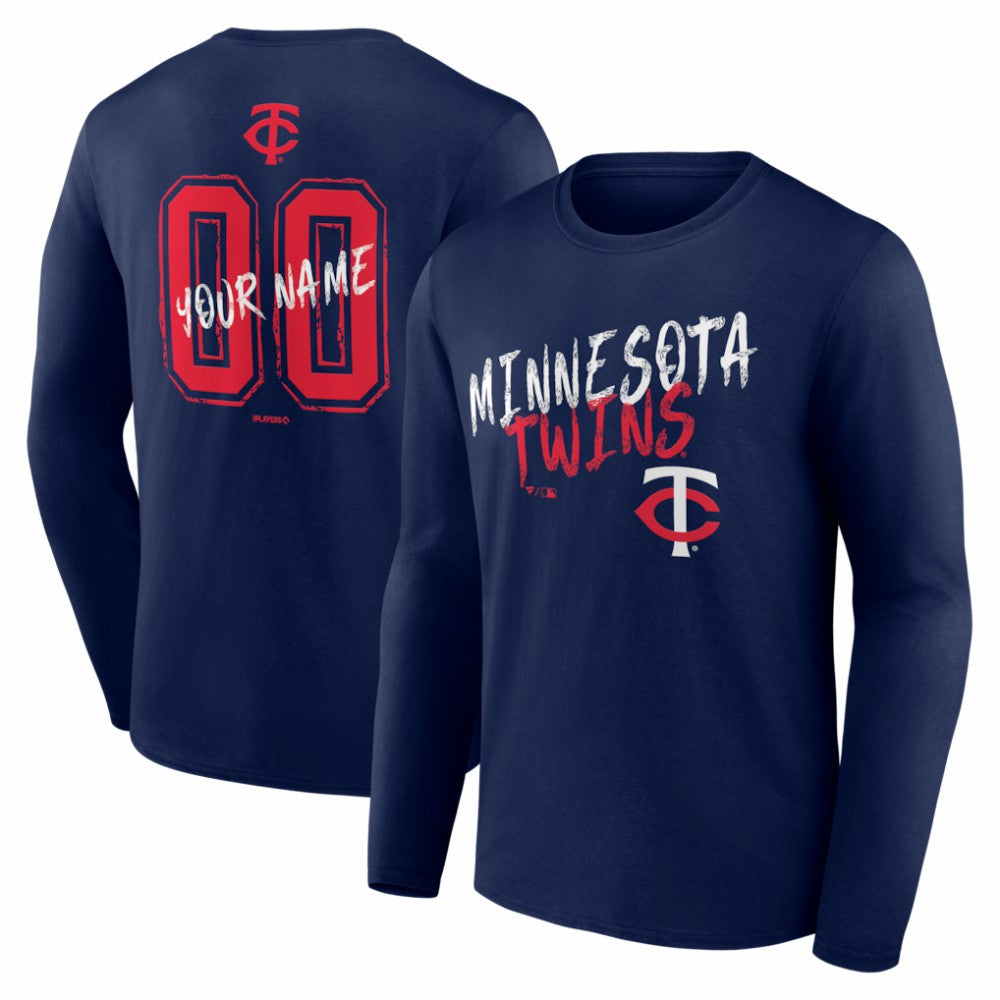 MLB Minnesota Twins Hustle Personalized Name & Number Long Sleeve T-Shirt