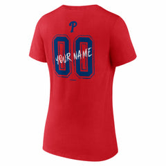 MLB Philadelphia Phillies Women's Hustle Personalized Name & Number V-Neck T-Shirt