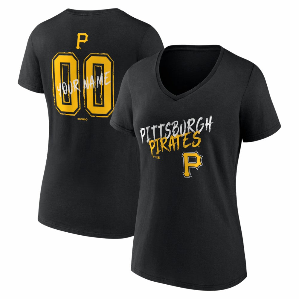 MLB Pittsburgh Pirates Women's Hustle Personalized Name & Number V-Neck T-Shirt