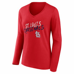 MLB St. Louis Cardinals Women's Hustle Personalized Name & Number Long Sleeve V-Neck T-Shirt