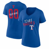 MLB Texas Rangers Women's Hustle Personalized Name & Number V-Neck T-Shirt