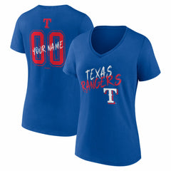 MLB Texas Rangers Women's Hustle Personalized Name & Number V-Neck T-Shirt