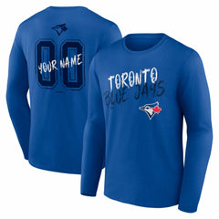 MLB Toronto Blue Jays Hustle Personalized Name & Number Long Sleeve T-Shirt