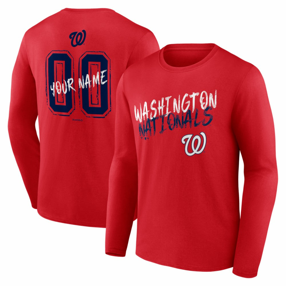 MLB Washington Nationals Hustle Personalized Name & Number Long Sleeve T-Shirt