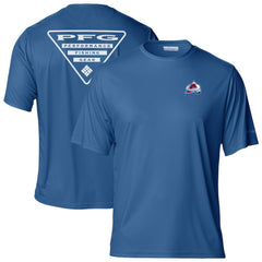 NHL Blue Colorado Avalanche Columbia PFG Terminal Tackle Omni-Shade T-Shirt