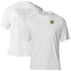 NHL White Boston Bruins Columbia PFG Terminal Tackle Omni-Shade T-Shirt