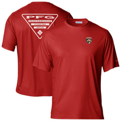 NHL Red Florida Panthers Columbia PFG Terminal Tackle Omni-Shade T-Shirt