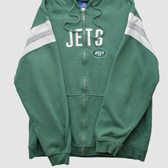 Reebok 2000s Hooded Full Zip Sweatshirt - New York Jets