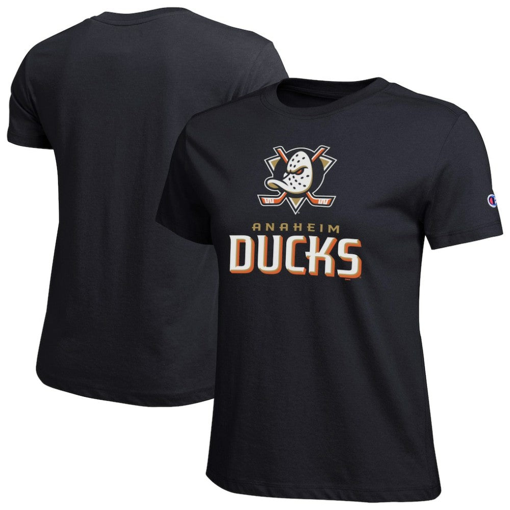NHL Black Anaheim Ducks Champion Women's Wordmark Lockup T-Shirt