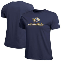 NHL Navy Nashville Predators Champion Women's Wordmark Lockup T-Shirt