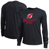 NHL Black New Jersey Devils Champion Women's Wordmark Lockup Long Sleeve T-Shirt