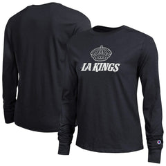 NHL Black Los Angeles Kings Champion Women's Wordmark Lockup Long Sleeve T-Shirt