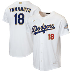 MLB Yoshinobu Yamamoto Los Angeles Dodgers Nike Youth 2026 Gold Collection Home Replica Jersey