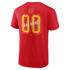 NHL Red Calgary Flames Big & Tall Hustle Personalized Name & Number T-Shirt