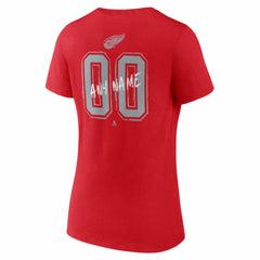 NHL Red Detroit Red Wings Women's Hustle Personalized Name & Number V-Neck T-Shirt