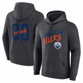 NHL Charcoal Edmonton Oilers Hustle Personalized Name & Number Hoodie
