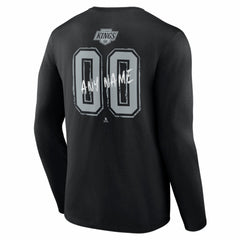NHL Black Los Angeles Kings Hustle Personalized Name & Number Long Sleeve T-Shirt
