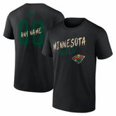 NHL Black Minnesota Wild Big & Tall Hustle Personalized Name & Number T-Shirt