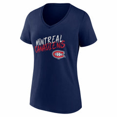 NHL Navy Montreal Canadiens Women's Hustle Personalized Name & Number V-Neck T-Shirt