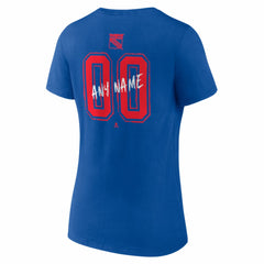 NHL Blue New York Rangers Women's Hustle Personalized Name & Number V-Neck T-Shirt