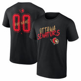 NHL Black Ottawa Senators Hustle Personalized Name & Number T-Shirt