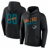 NHL Black San Jose Sharks Big & Tall Hustle Personalized Name & Number Hoodie