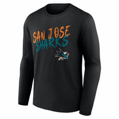 NHL Black San Jose Sharks Hustle Personalized Name & Number Long Sleeve T-Shirt
