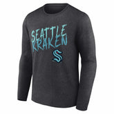 NHL Charcoal Seattle Kraken Hustle Personalized Name & Number Long Sleeve T-Shirt