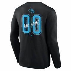 NHL Black Utah Mammoth Hustle Personalized Name & Number Long Sleeve T-Shirt