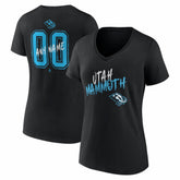 NHL Black Utah Mammoth Women's Hustle Personalized Name & Number V-Neck T-Shirt