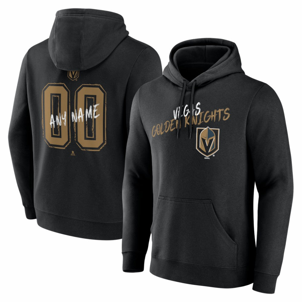 NHL Black Vegas Golden Knights Hustle Personalized Name & Number Hoodie
