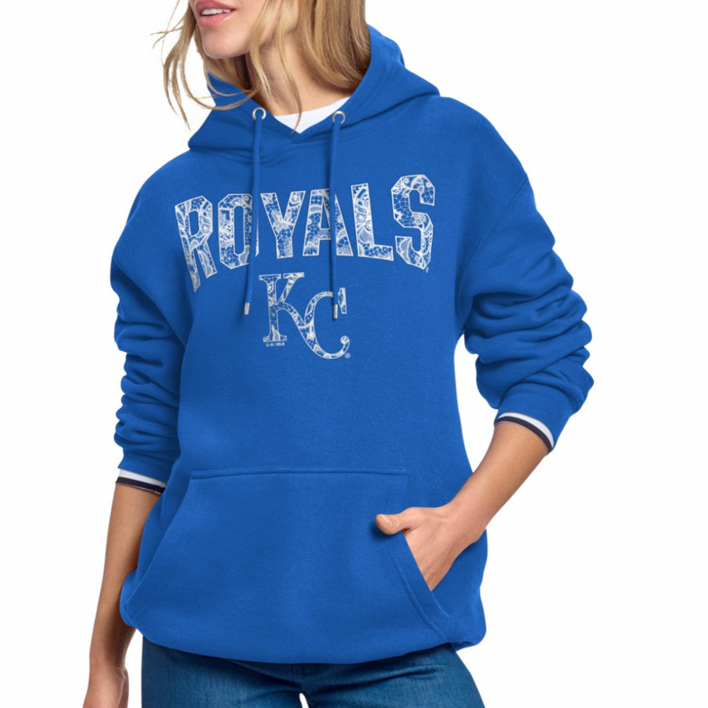 MLB Kansas City Royals Starter Women's Lace Team Lockup Fleece Hoodie