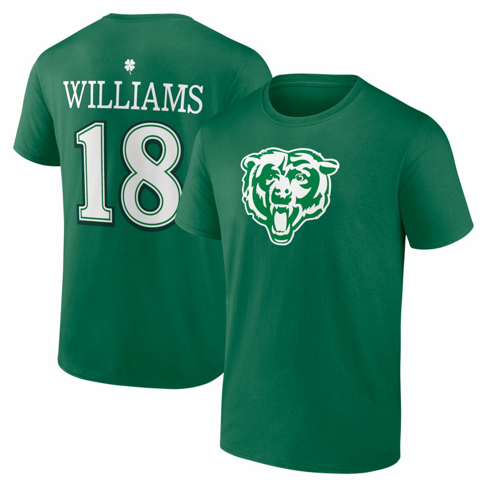 Caleb Williams St. Patrick's Day Icon Name & Number T-Shirt - Chicago Bears