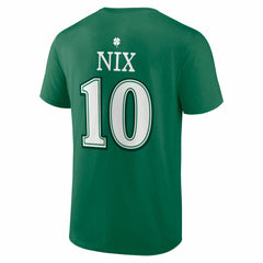 Bo Nix St. Patrick's Day Icon Name & Number T-Shirt - Denver Broncos