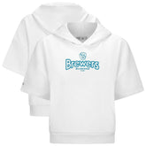 MLB Milwaukee Brewers Levelwear Women's Amber Short Sleeve Cornerstone Hoodie
