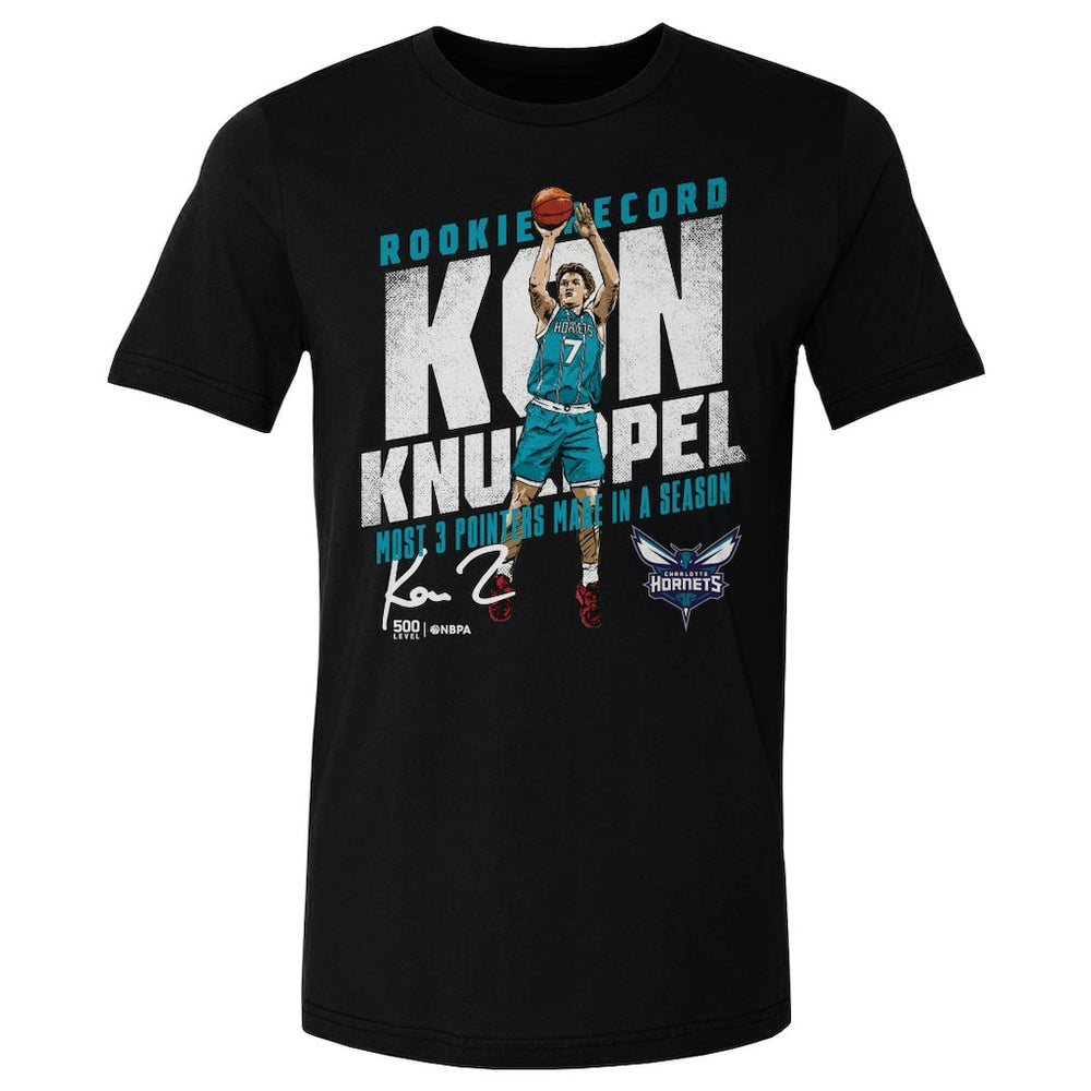 NBA Kon Knueppel Charlotte Hornets 500 Level Rookie Three-Point Record T-Shirt