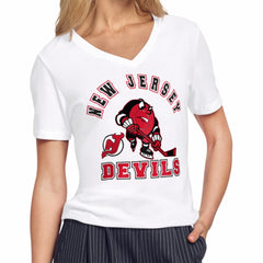 NHL White New Jersey Devils Starter Women's Tough Puck T-Shirt