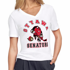 NHL White Ottawa Senators Starter Women's Tough Puck T-Shirt